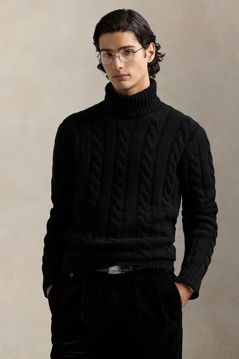 maglione in lana uomo colore beige 710917035 Nero