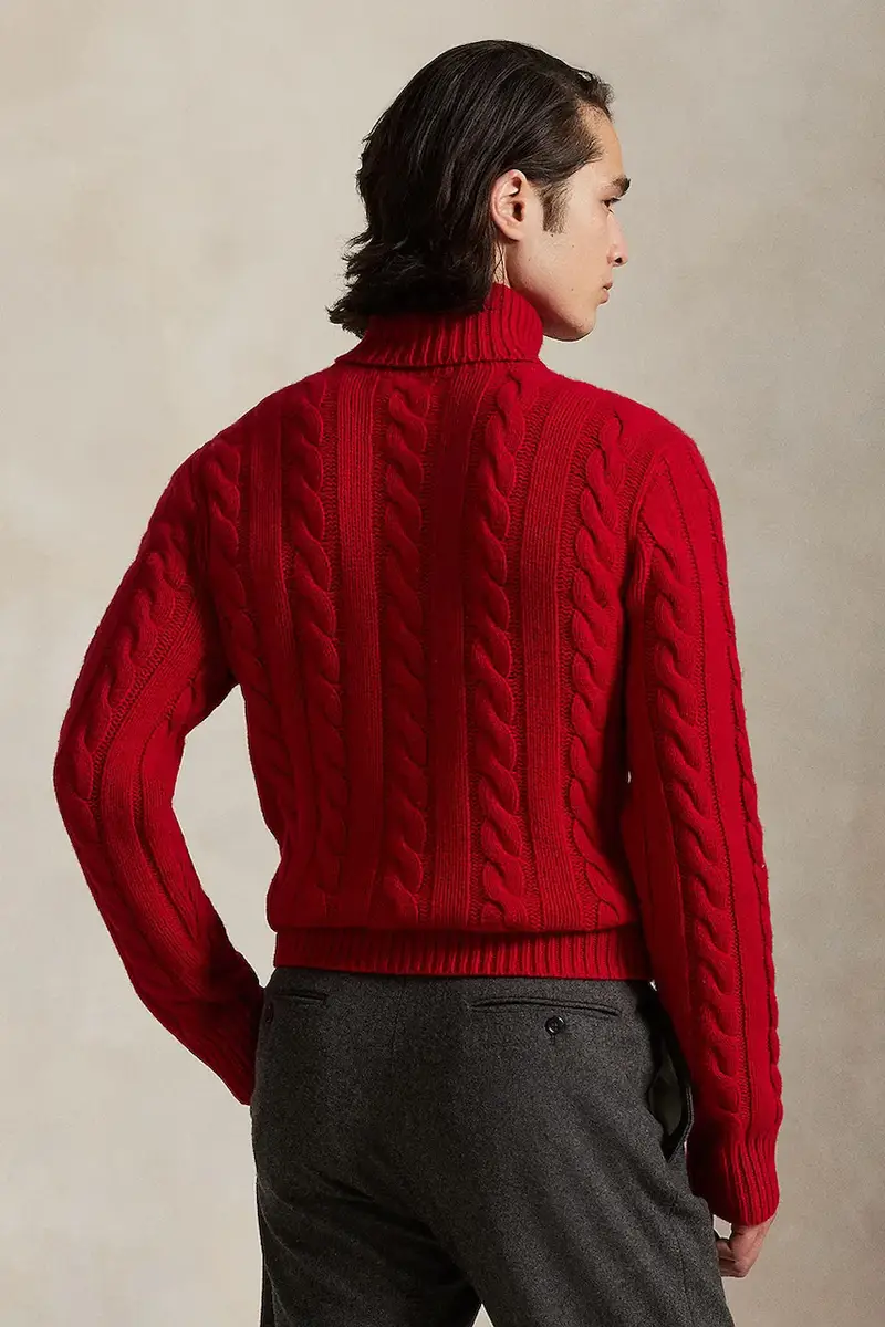 maglione in lana uomo colore beige 710917035 Rosso miniatura 2