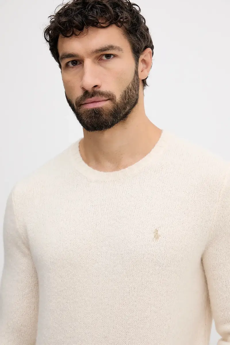 maglione in lana uomo colore beige 710918805 miniatura 4