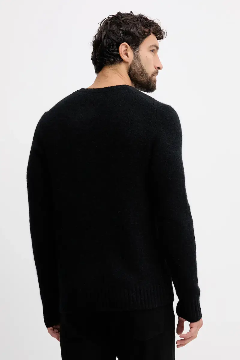 maglione in lana uomo colore beige 710918805 Nero miniatura 3