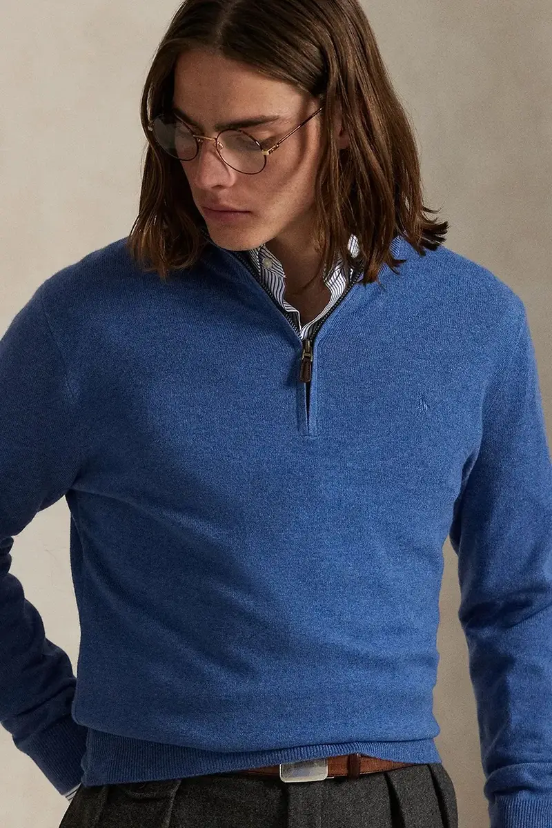 maglione in lana uomo colore blu 710876756 miniatura 4