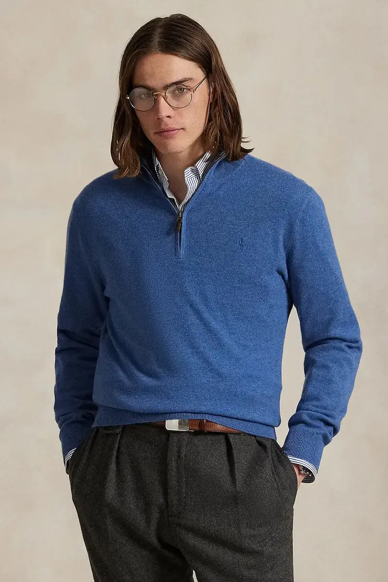 maglione in lana uomo colore blu 710876756