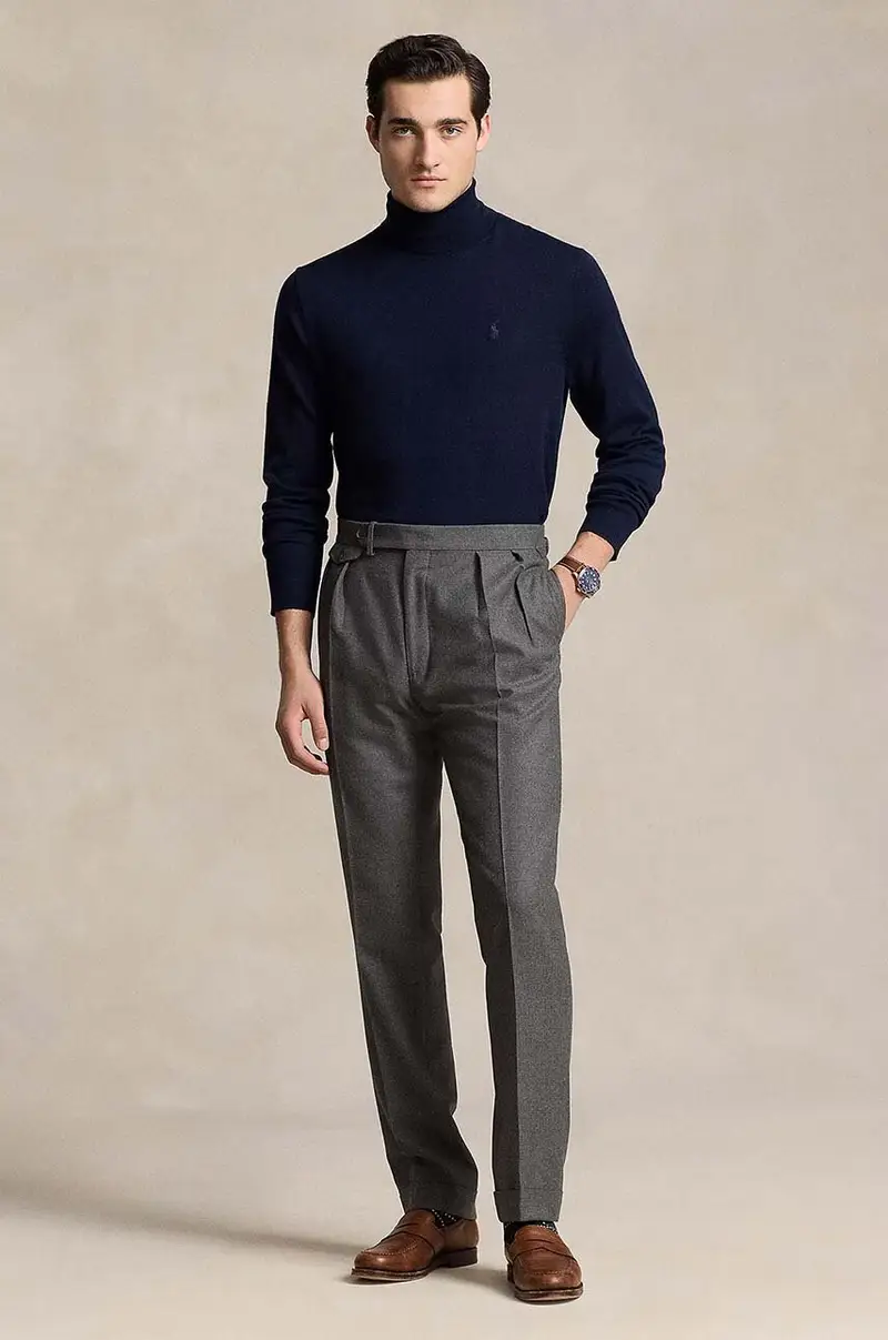 maglione in lana uomo colore blu 710946145 miniatura 3