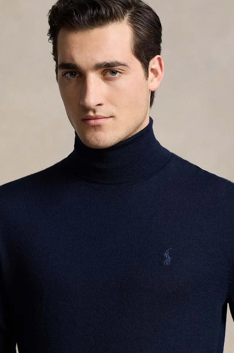 maglione in lana uomo colore blu 710946145 miniatura 4