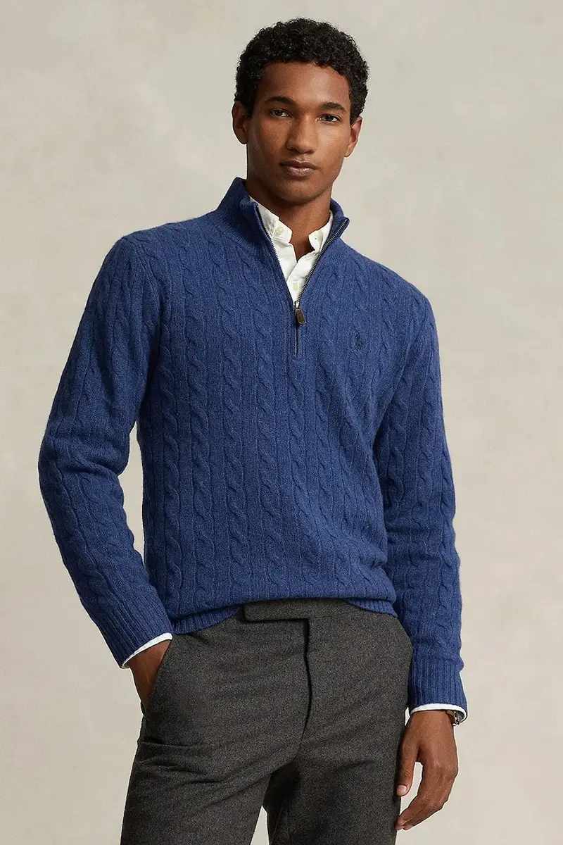 maglione in lana uomo colore blu navy 710876766
