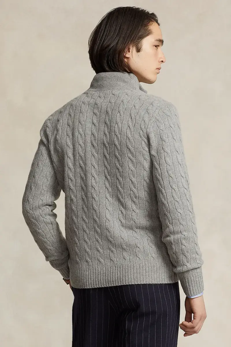 maglione in lana uomo colore blu navy 710876766 Grigio miniatura 2