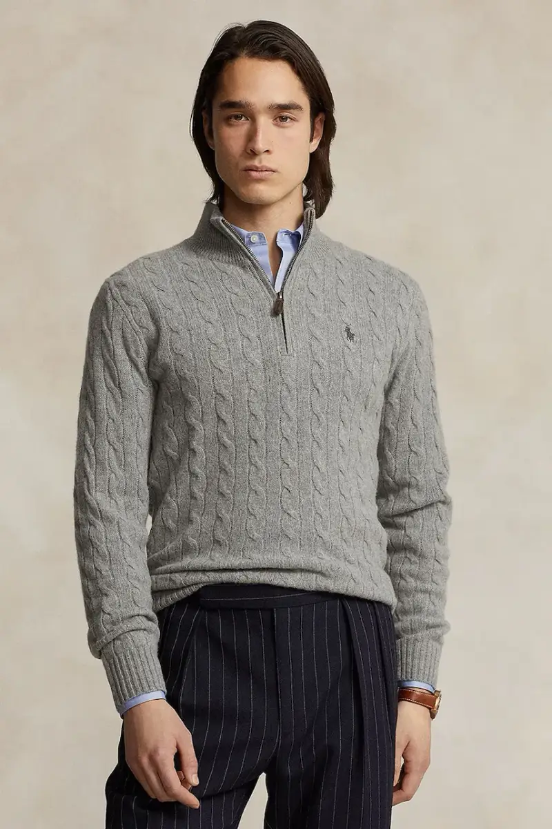 maglione in lana uomo colore blu navy 710876766 Grigio