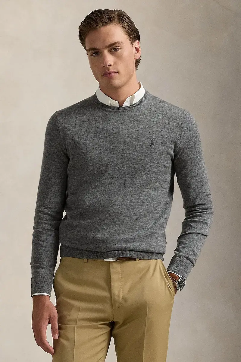 maglione in lana uomo colore grigio 710946143