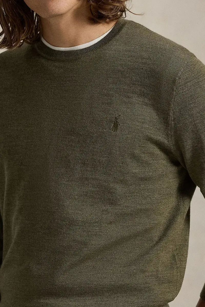 maglione in lana uomo colore grigio 710946143 Verde miniatura 4