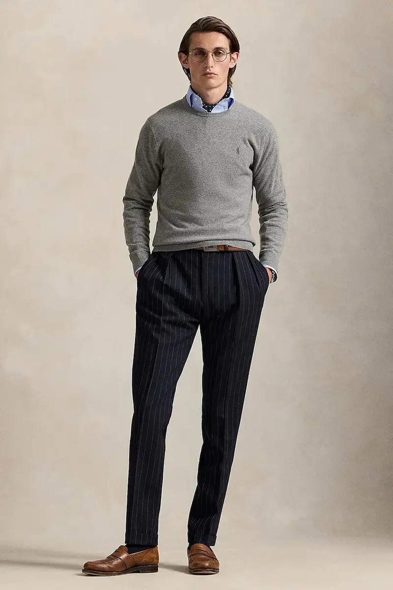 maglione in lana uomo colore grigio 710974148 miniatura 3