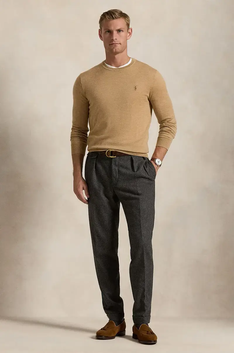 maglione in lana uomo colore marrone 710946143 miniatura 3