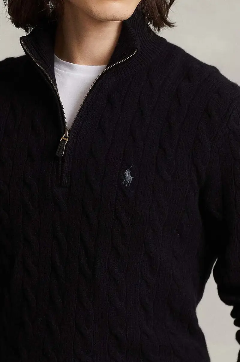 maglione in lana uomo colore nero miniatura 4