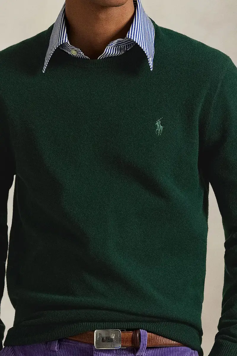 maglione in lana uomo colore verde 710974148 miniatura 3
