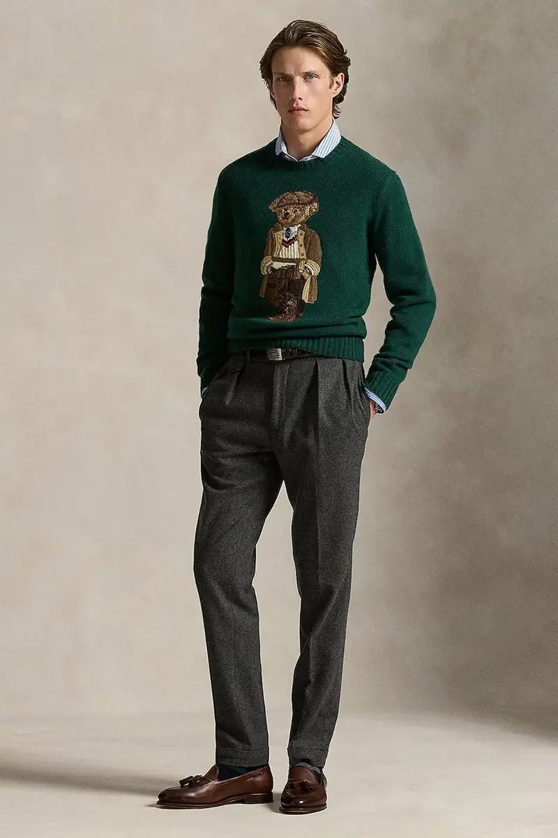 maglione in lana uomo colore verde 710978308 miniatura 3