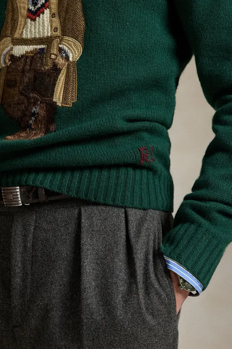 maglione in lana uomo colore verde 710978308 miniatura 4