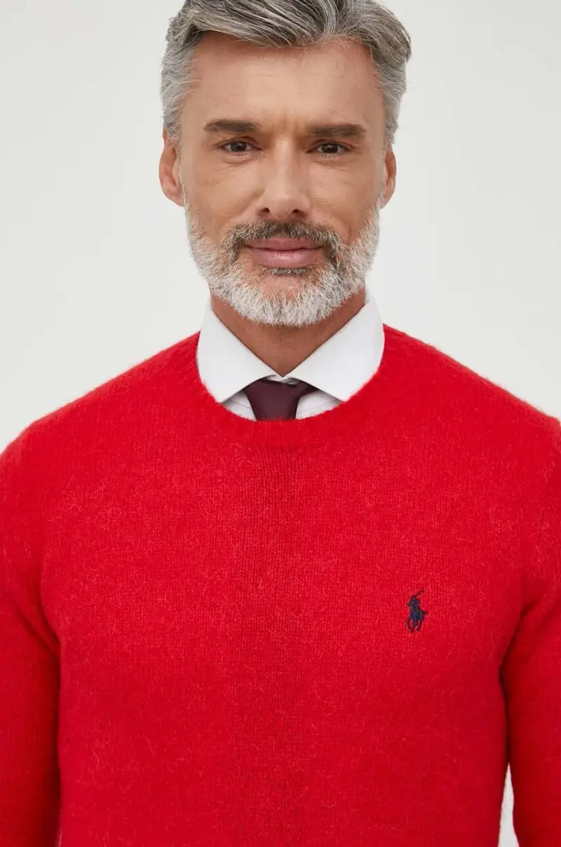 maglione in lana uomo Rosso miniatura 4