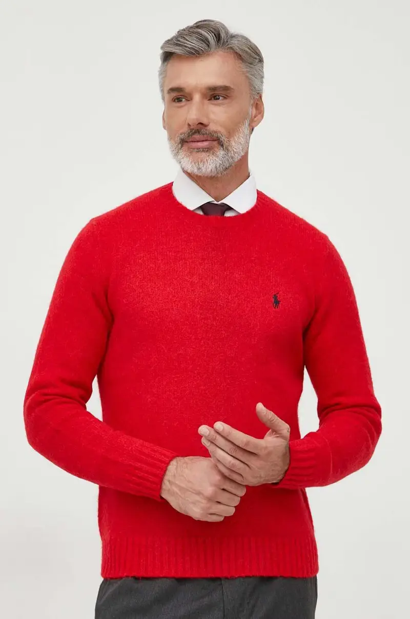 maglione in lana uomo Rosso