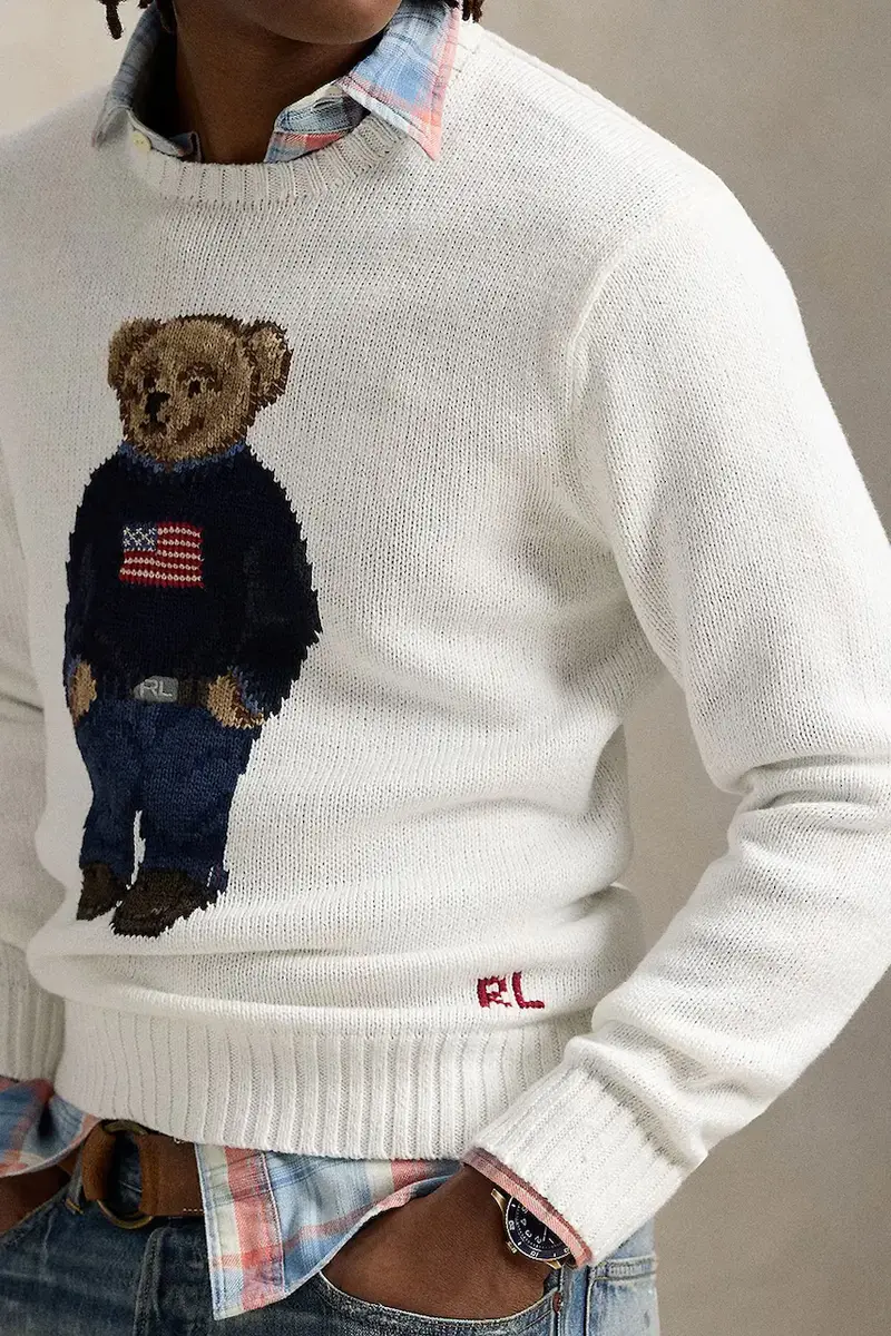 maglione in seta Lscrflagbear Long Sleeve uomo colore bianco 710977415 miniatura 3