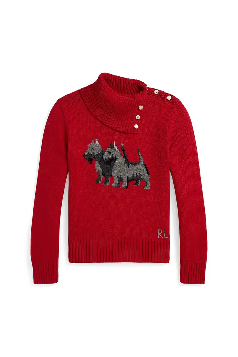 maglione per bambini con misto lana Rosso
