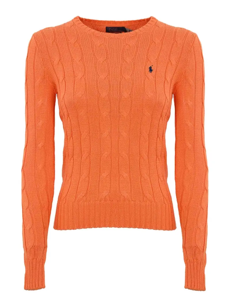 Maglione via cavo con logo Arancione