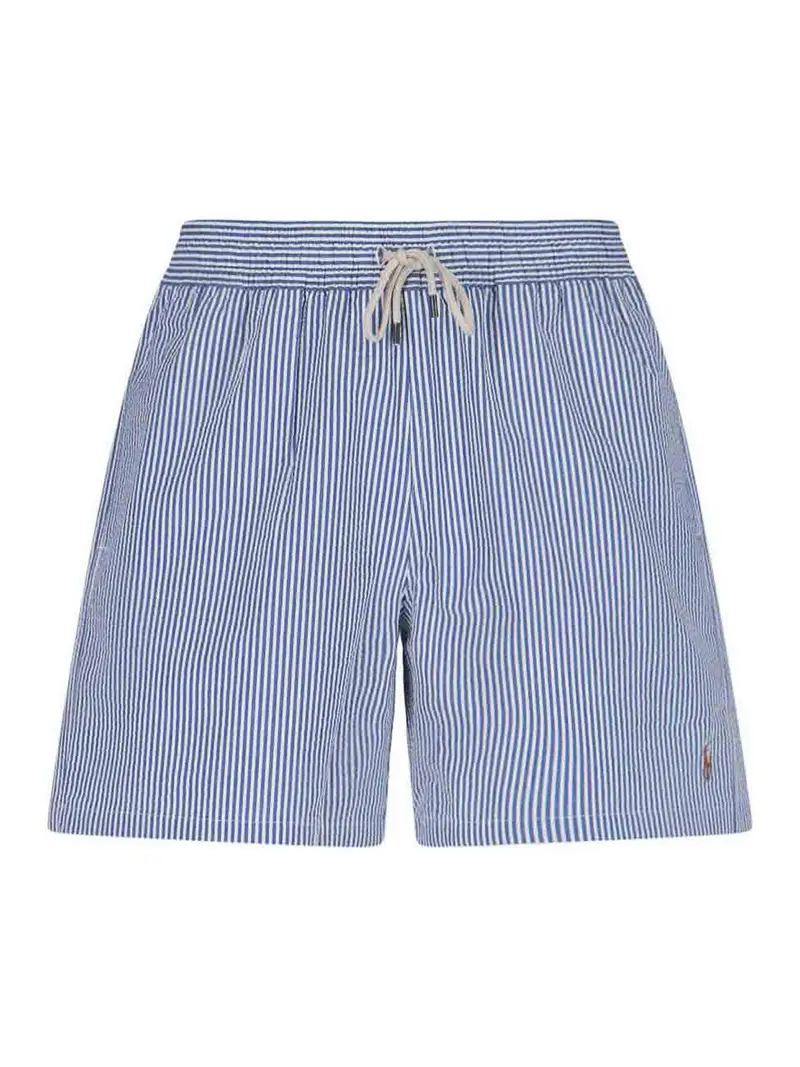 Pantaloncini Costume A Righe Blu