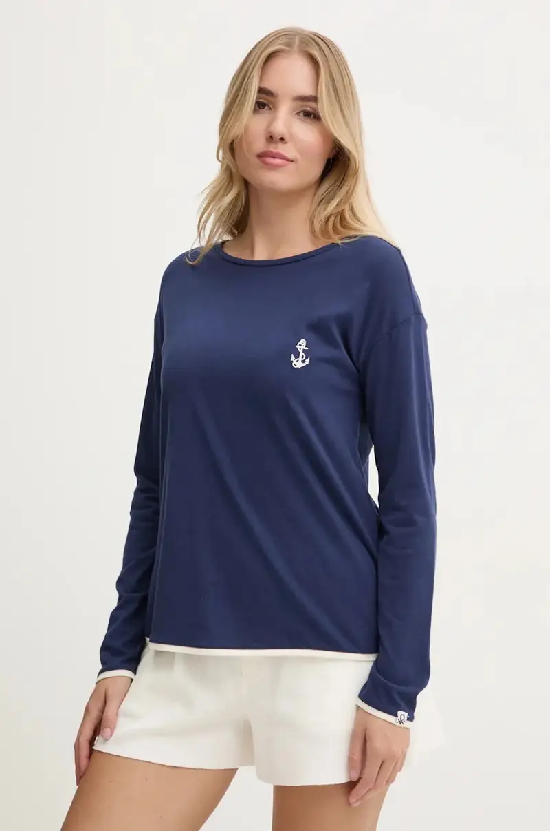 pantaloncini da pigiama donna colore beige 4P0150 miniatura 2