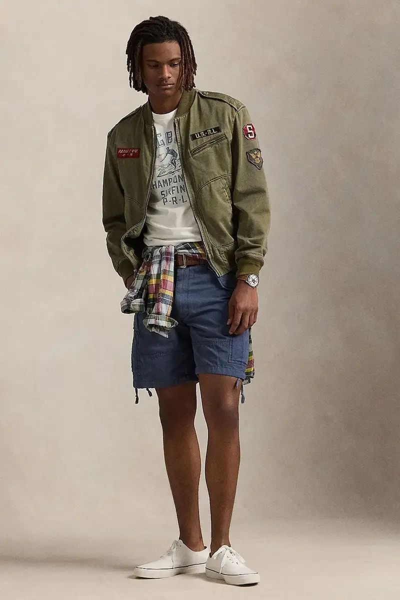 pantaloncini in cotone Cargo uomo colore blu 710963362