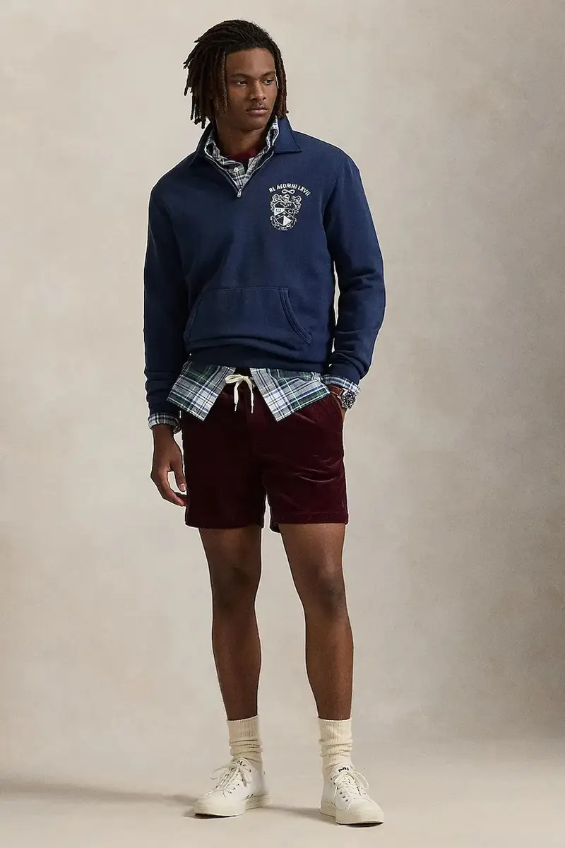 pantaloncini in velluto a coste colore blu navy 710800214 Granata