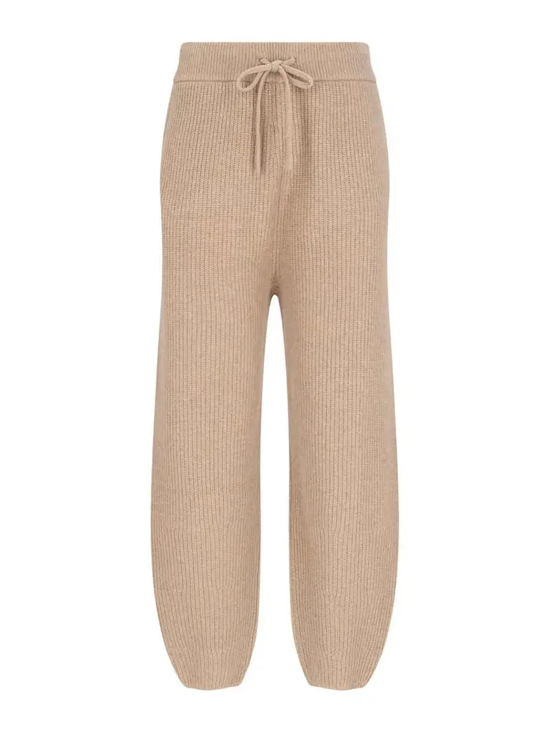 Pantaloni A Coste Beige