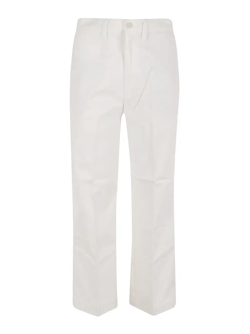 Pantaloni a gamba dritta in cotone Bianco
