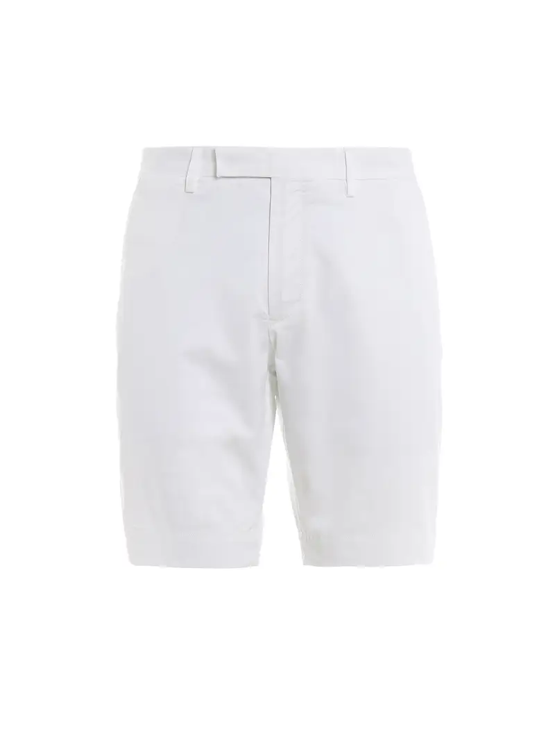 Pantaloni corti in cotone stretch blu bianco