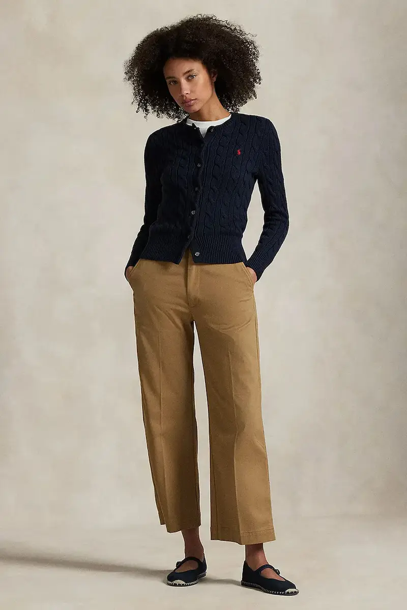 pantaloni donna colore beige miniatura 3