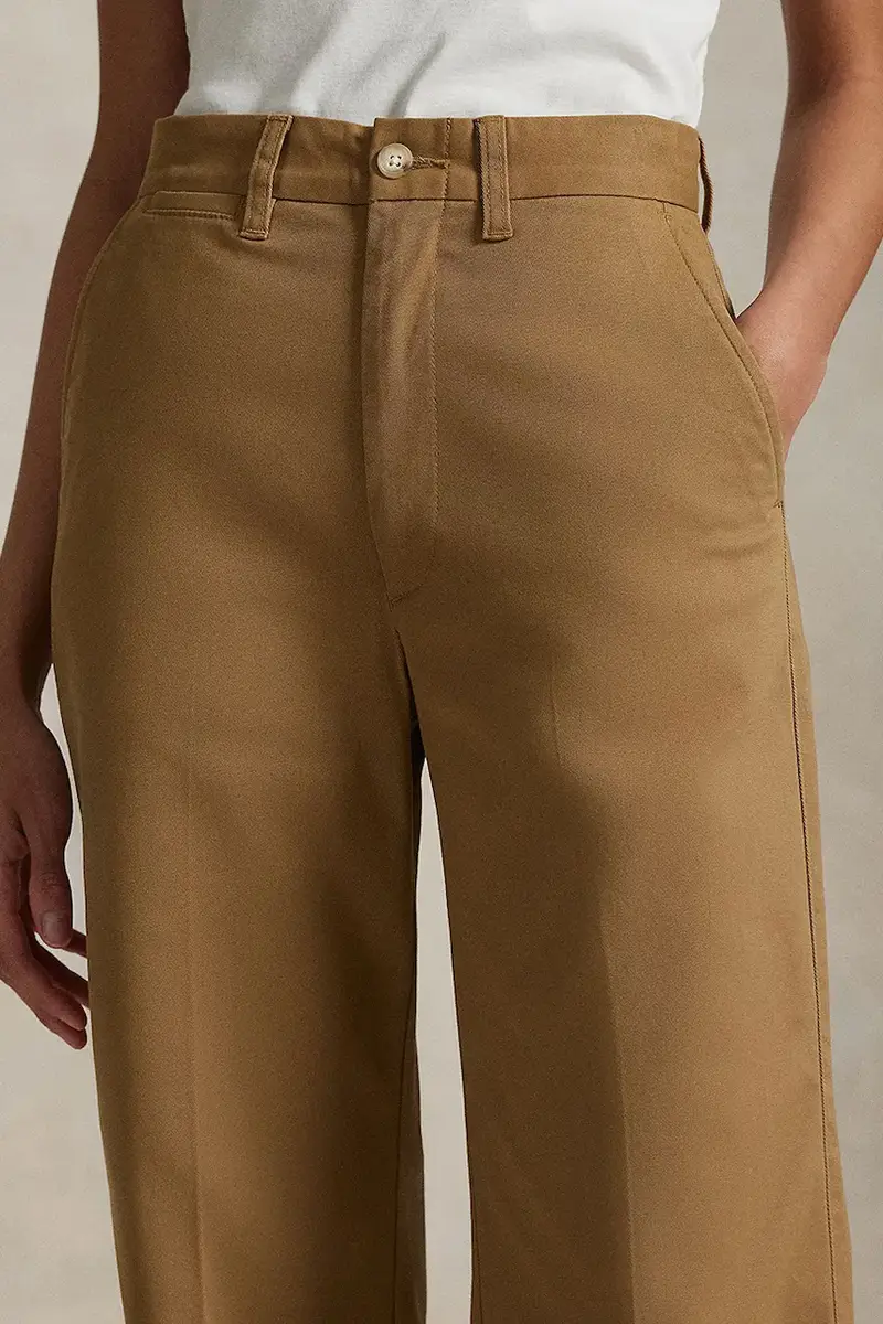 pantaloni donna colore beige miniatura 4