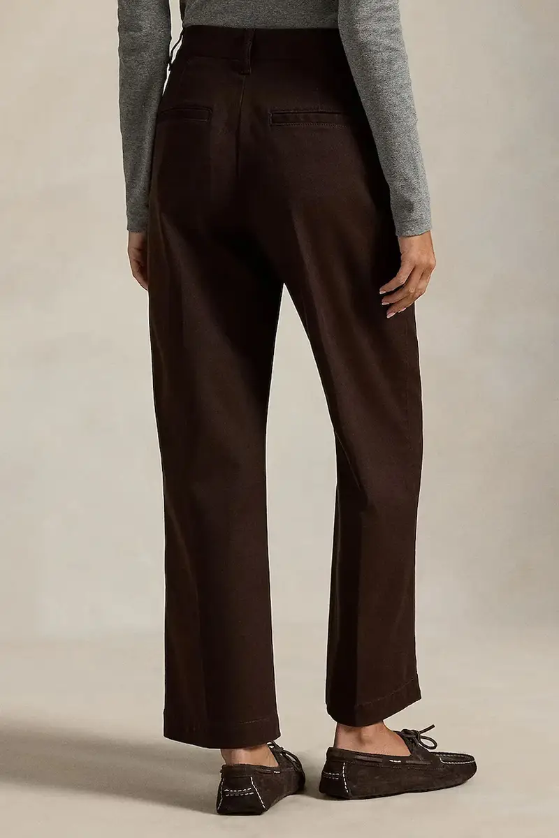 pantaloni donna colore blu navy 211873988 Marrone miniatura 2