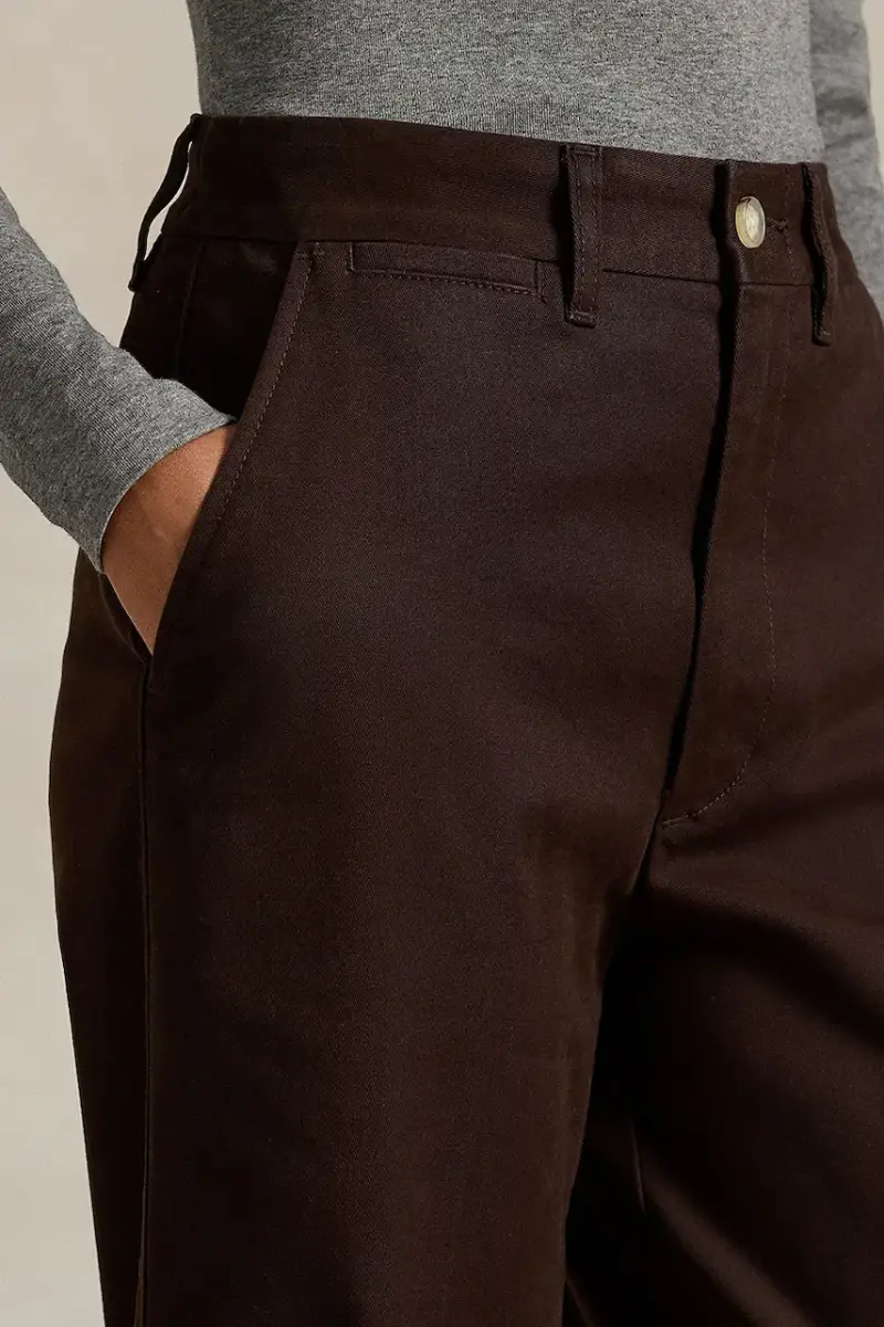 pantaloni donna colore blu navy 211873988 Marrone miniatura 4