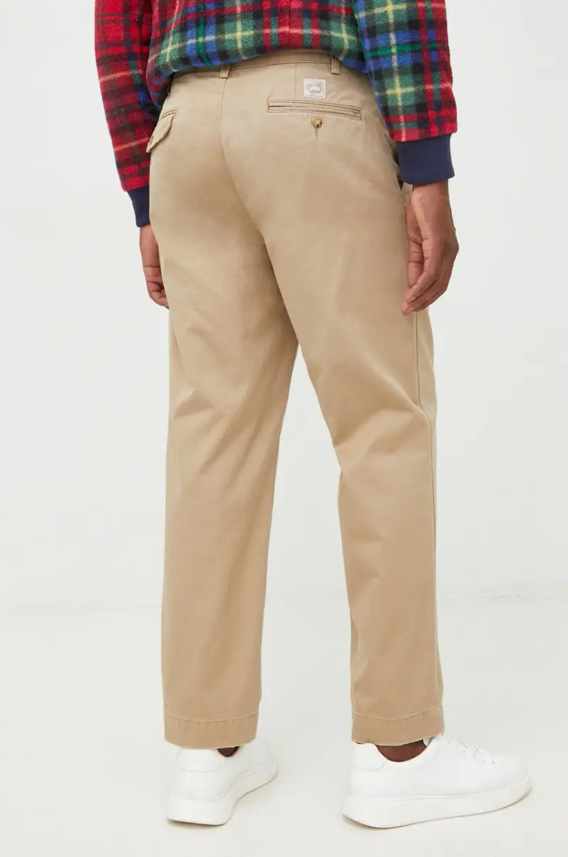 pantaloni in cotone uomo Beige miniatura 3