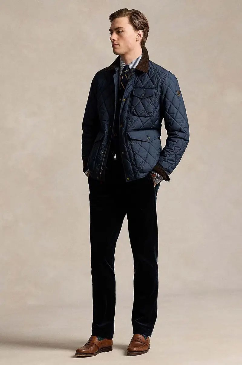 pantaloni in velluto a coste colore blu navy 710884820