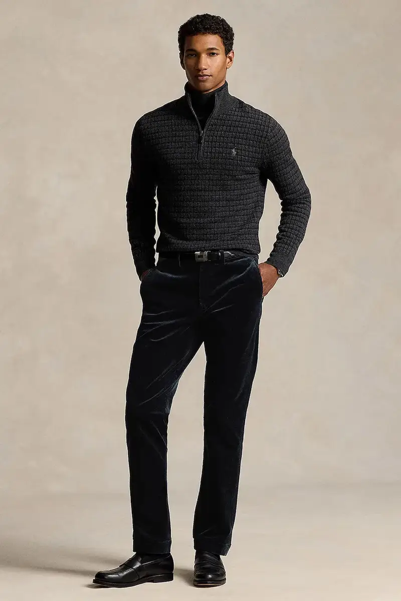 pantaloni in velluto a coste colore nero 710884820