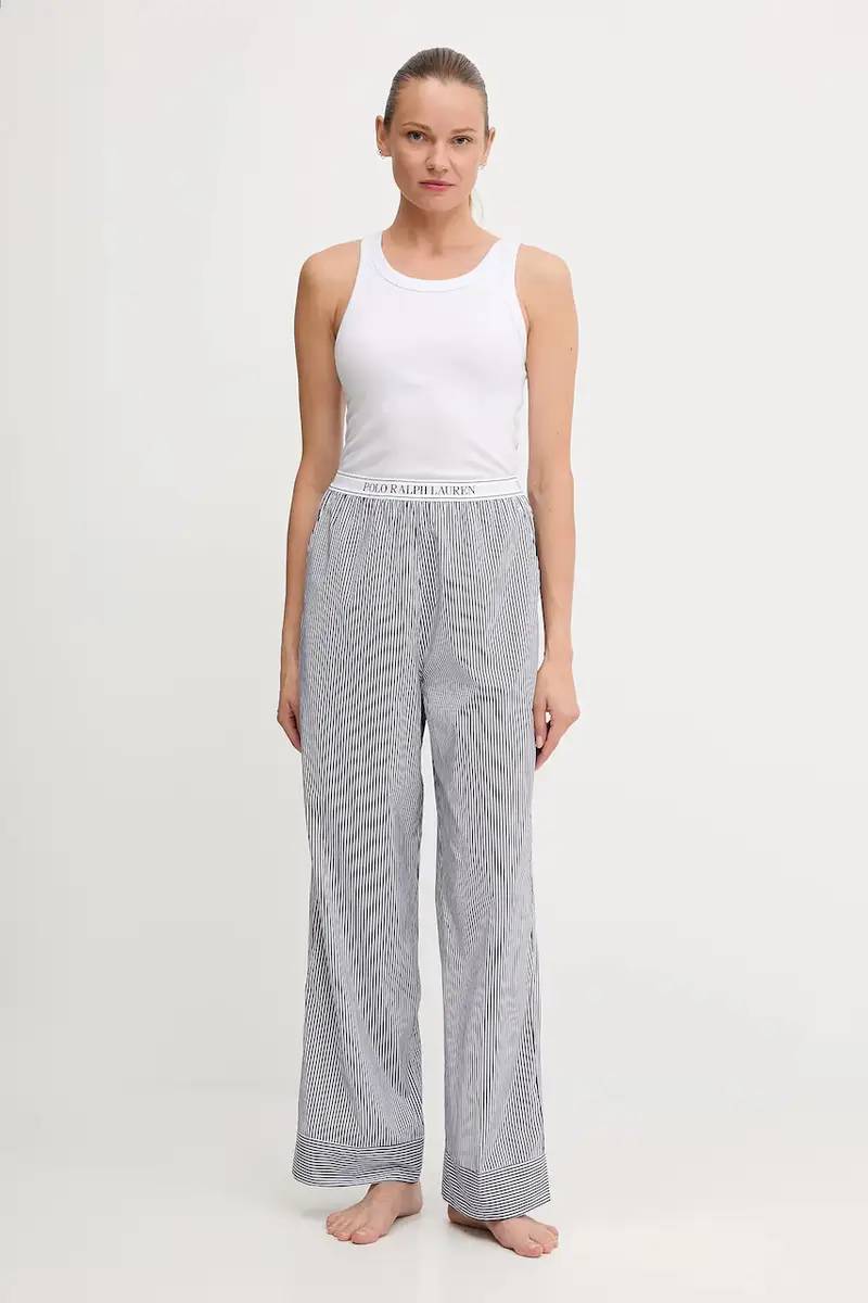 pantaloni notte in lana donna colore blu 4P0137 miniatura 2