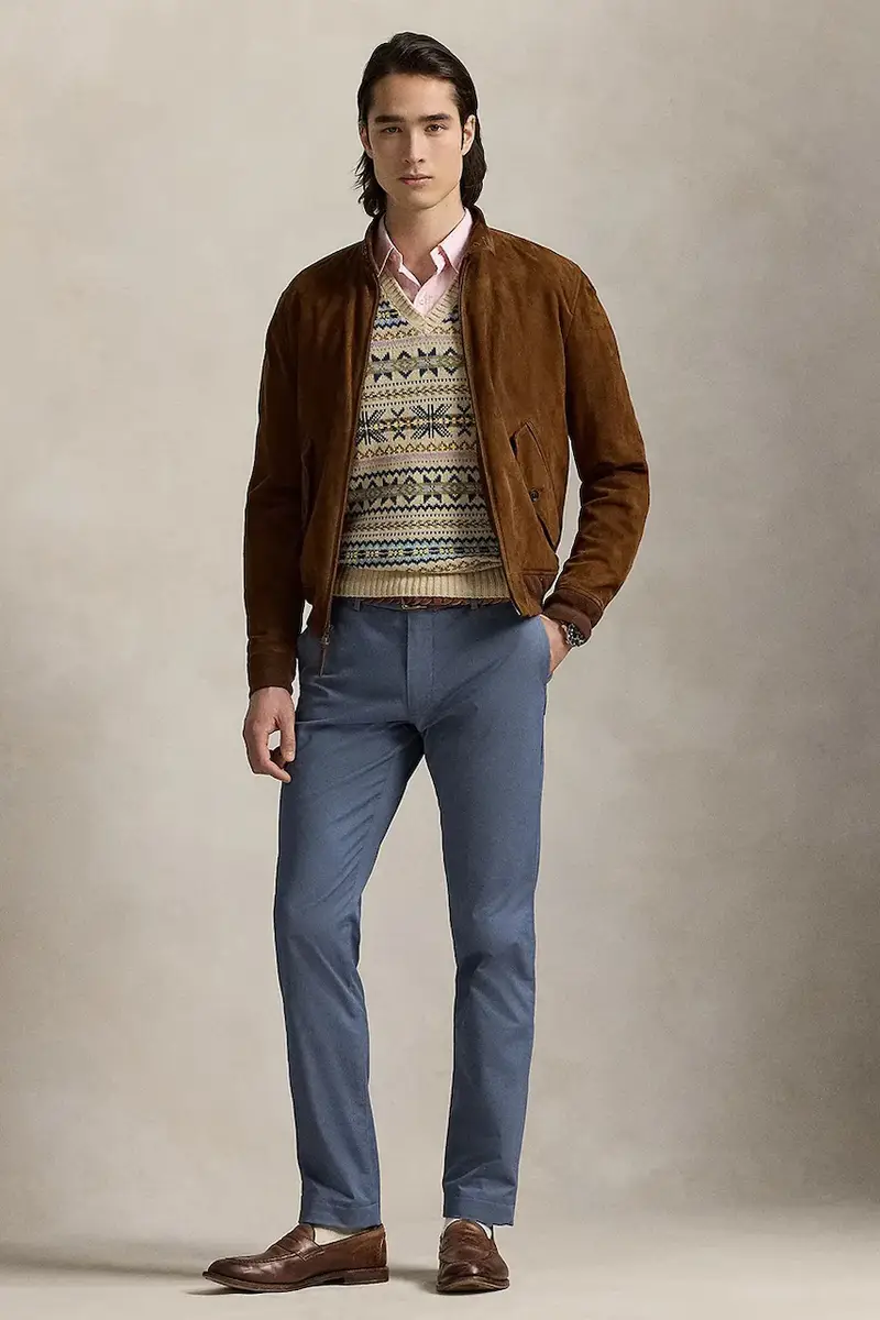 pantaloni Slim Fit HDN Pant uomo colore verde 710856719 Blu