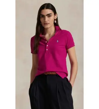 per donna 211870245034 Polo elasticizzata Slim Fit, lilla (XS), Casual, Rosa, Cotone, Classico, Manica corta