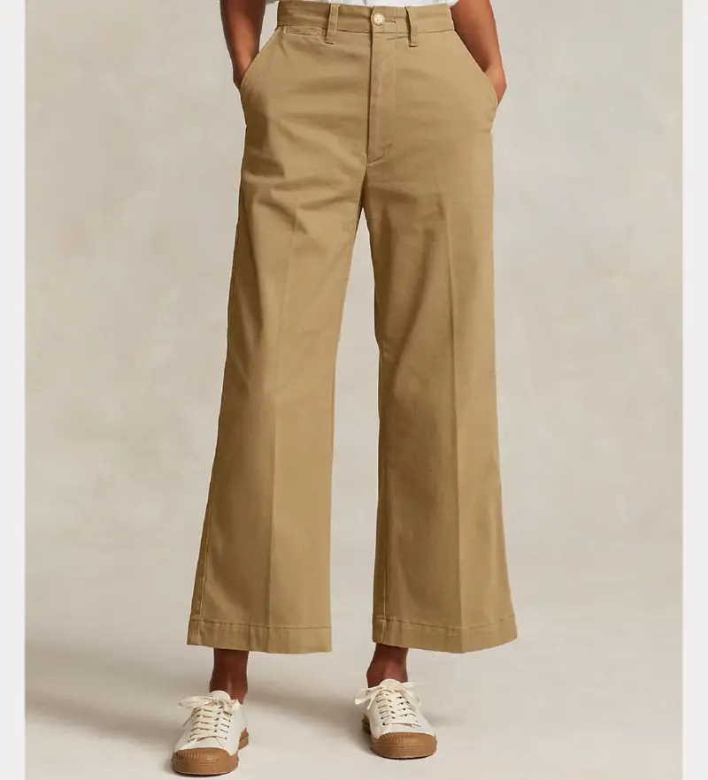 per donna 211873988001 Pantaloni chino a gamba larga marroni (34), Marrone, Casual, Cotone