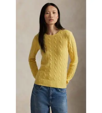 per donna 211880516006 Maglione di cotone lavorato a maglia gialla (XS), Casual, Giallo, Chachemire