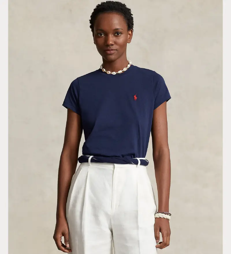 per donna 211898698006 Maglietta blu con logo (L), Casual, Cotone, Manica corta