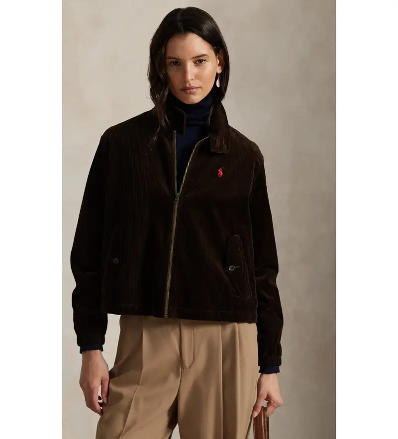 per donna 211941067005 Giacca a vento in velluto a coste marrone (XS), Casual