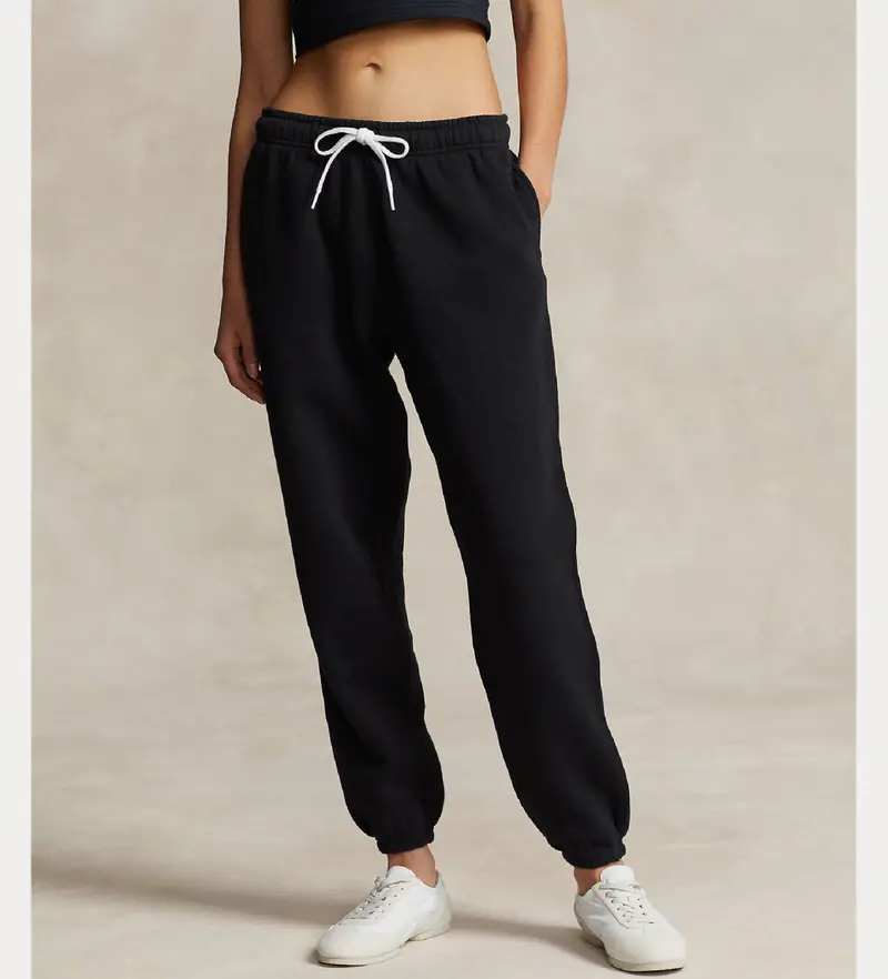 per donna 211943009003 Pantaloni sportivi in pile neri (L), Nero, Casual, Cotone