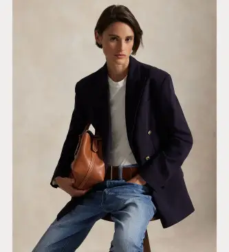 per donna 211952717001 Cappotto elasticizzato blu navy 2/74 (36), Casual, Lana