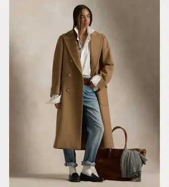 per donna 211956146001 Cappotto LND per capelli castani (36), Marrone, Casual, Lana Cammello