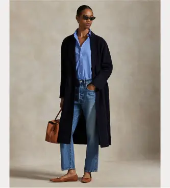 per donna 211966530001 Cappotto di lana double face blu navy (M), Casual