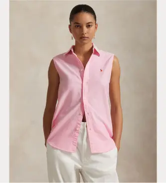 per donna 211968896003 Camicia senza maniche Oxford rosa (S), Casual, Cotone, Senza maniche / cinghie